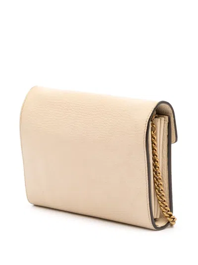 Pre-owned Gucci 2000-2015 Mini Pebbled Calfskin Garden Dionysus Wallet On Chain Crossbody Bag In Brown