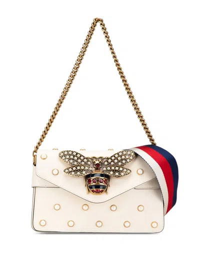 Pre-owned Gucci 2000-2015 Mini Queen Margaret Broadway Leather Satchel In White