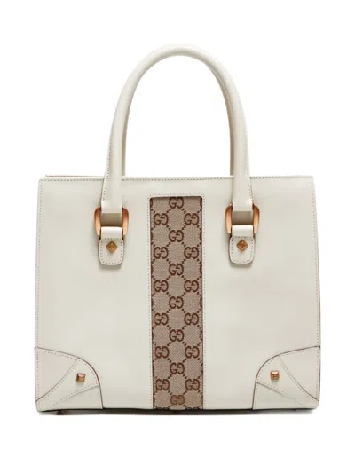 Pre-owned Gucci 2000-2015 Nailhead Handbag In White