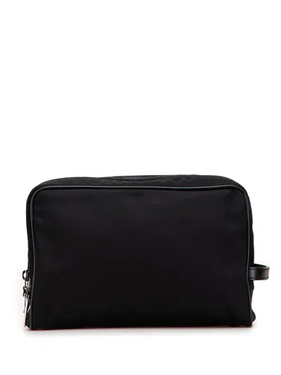 Pre-owned Gucci 2000-2015 Nylon Clutch Bag In Black
