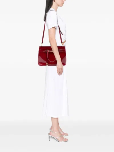 Pre-owned Gucci 2000-2015 Patent Bright Bit Satchel In Red