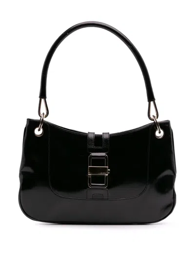Pre-owned Gucci 2000-2015 Patent Leather Shoulder Bag In Black