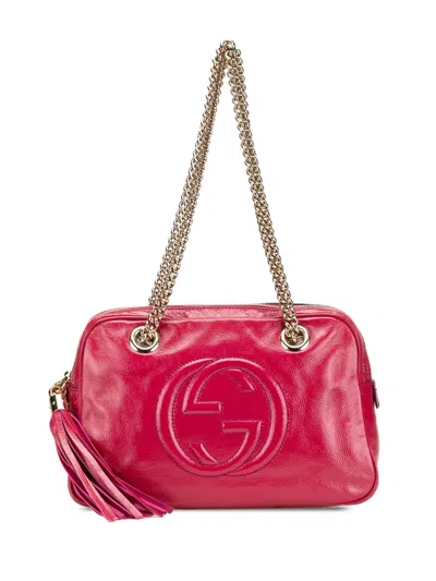 Pre-owned Gucci 2000-2015 Patent Soho Chain Zip Shoulder Bag In Pink
