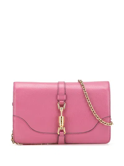 Pre-owned Gucci 2000-2015 Pebbled Calfskin Piston Broadway Evening Bag Shoulder Bag In Pink