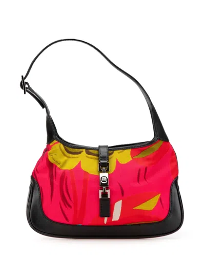 Pre-owned Gucci 2000-2015 Printed Canvas Jackie Shoulder Bag In Multicolour