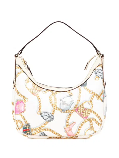 Pre-owned Gucci 2000-2015 Printed Satin Charmy Shoulder Bag
