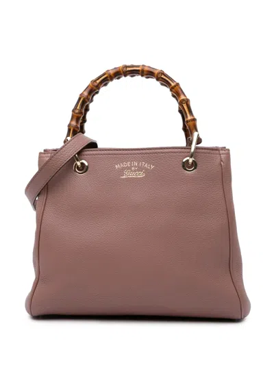 Pre-owned Gucci 2000-2015 Small Calfskin Bamboo Shopper Satchel