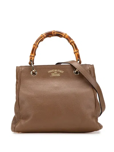 Pre-owned Gucci 2000-2015 Small Calfskin Bamboo Shopper Satchel