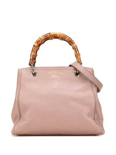 Pre-owned Gucci 2000-2015 Small Calfskin Bamboo Shopper Satchel In Pink