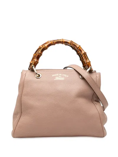 Pre-owned Gucci 2000-2015 Small Calfskin Bamboo Shopper Satchel In Pink