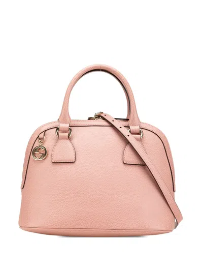 Pre-owned Gucci 2000-2015 Small Dollar Calfskin Gg Charm Dome Satchel