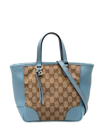 Pre-owned Gucci 2000-2015 Small Gg Canvas Bree Satchel In Blue