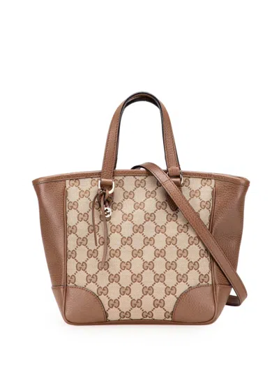 Pre-owned Gucci 2000-2015 Small Gg Canvas Bree Satchel In Brown