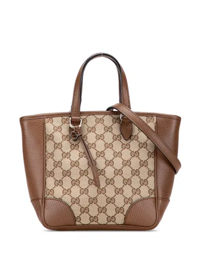 Pre-owned Gucci 2000-2015 Small Gg Canvas Bree Satchel In Brown