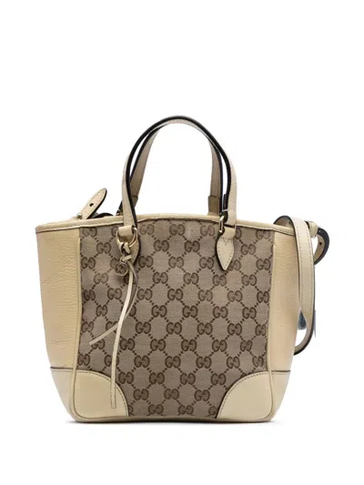 Pre-owned Gucci 2000-2015 Small Gg Canvas Bree Satchel In Brown