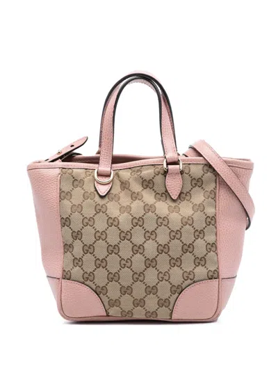Pre-owned Gucci 2000-2015 Small Gg Canvas Bree Satchel In Brown
