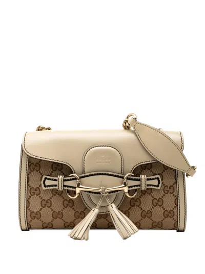 Pre-owned Gucci 2000-2015 Small Gg Canvas Emily Crossbody Bag In Brown