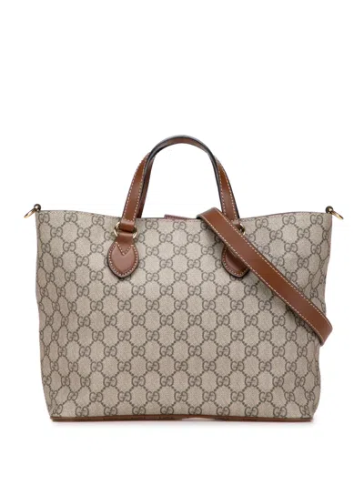 Pre-owned Gucci 2000-2015 Small Gg Supreme Satchel In Brown