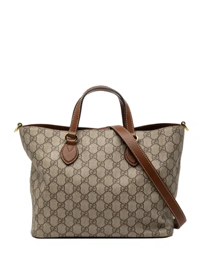 Pre-owned Gucci 2000-2015 Small Gg Supreme Satchel In Brown