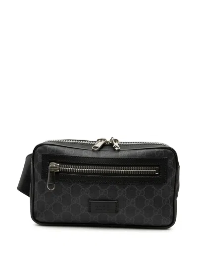 Pre-owned Gucci 2000-2015 Small Gg Supreme Web Belt Bag In Black