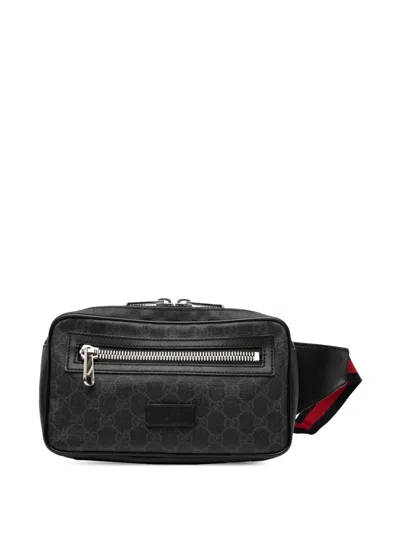 Pre-owned Gucci 2000-2015 Small Gg Supreme Web Belt Bag In Black