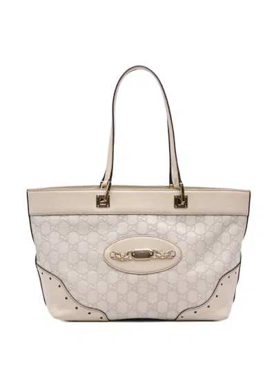 Pre-owned Gucci 2000-2015 Small Ssima Punch Tote Bag In Brown