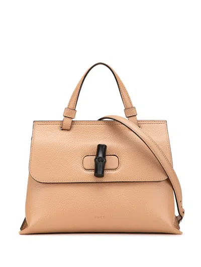 Pre-owned Gucci 2000-2015 Small Leather Bamboo Daily Satchel