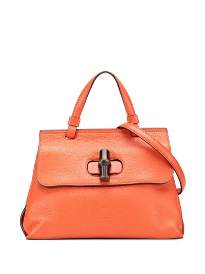 Pre-owned Gucci 2000-2015 Small Leather Bamboo Daily Satchel