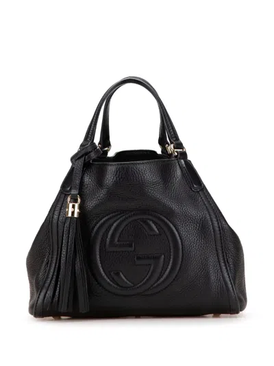 Pre-owned Gucci 2000-2015 Small Leather Soho Satchel In Black