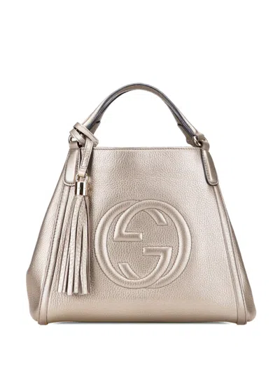 Pre-owned Gucci 2000-2015 Small Leather Soho Satchel In Gold