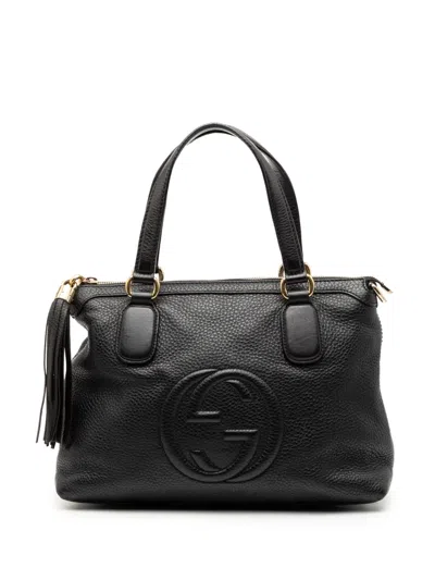 Pre-owned Gucci 2000-2015 Small Leather Soho Working Satchel In Black