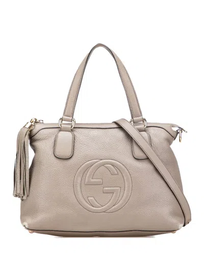 Pre-owned Gucci 2000-2015 Small Leather Soho Working Satchel In Brown