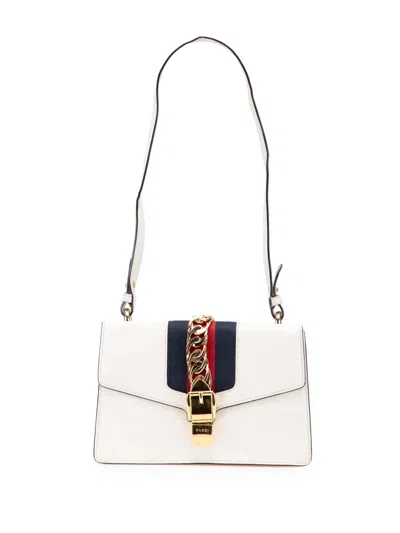 Pre-owned Gucci 2000-2015 Small Leather Sylvie Satchel In White