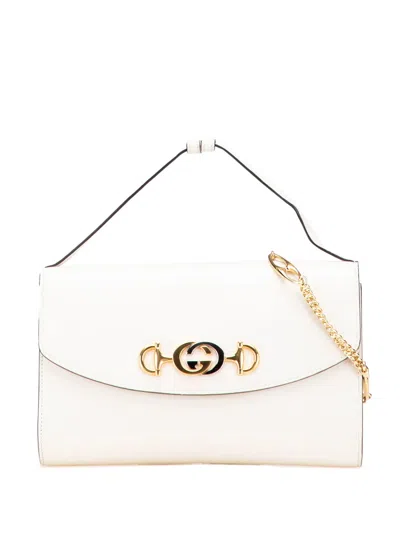Pre-owned Gucci 2000-2015 Small Leather Zumi Satchel In White