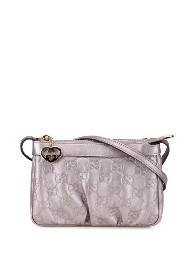 Pre-owned Gucci 2000-2015 Small Metallic Ssima Lovely Crossbody Bag In Purple