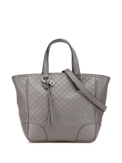 Pre-owned Gucci 2000-2015 Small Microssima Bree Satchel In Gray