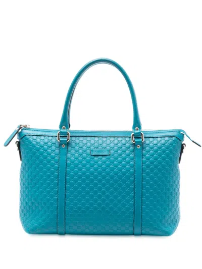 Pre-owned Gucci 2000-2015 Small Microssima Joy Satchel In Blue
