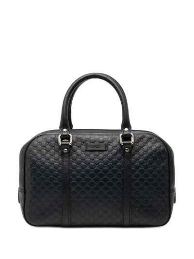 Pre-owned Gucci 2000-2015 Small Microssima Satchel In Blue