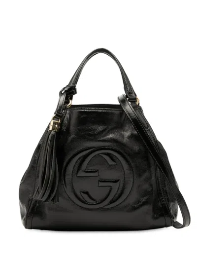 Pre-owned Gucci 2000-2015 Small Patent Soho Satchel In Black