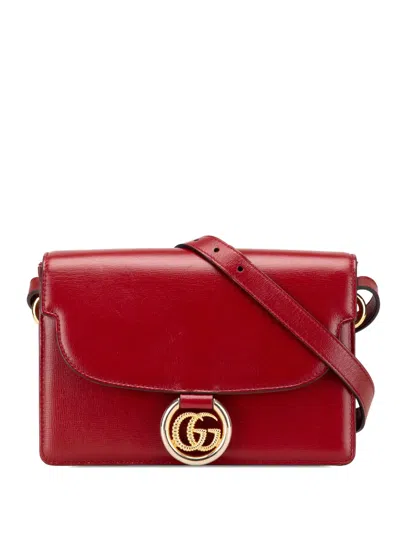 Pre-owned Gucci 2000-2015 Small Textured Calfskin Gg Ring Torchon Crossbody Bag