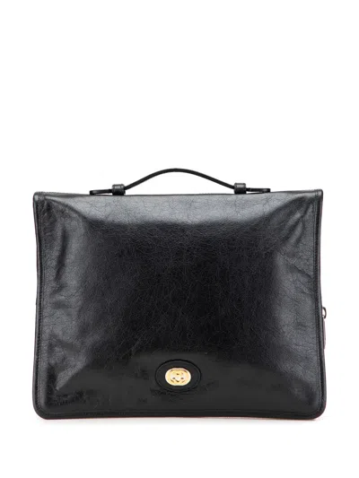 Pre-owned Gucci 2000-2015 Soft Leather Interlocking G Portfolio Business Bag