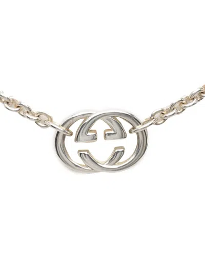 Pre-owned Gucci 2000-2015 Sterling Silver Interlocking G Pendant Necklace