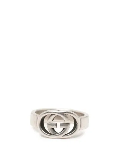 Pre-owned Gucci 2000-2015 Sterling Silver Interlocking G Ring