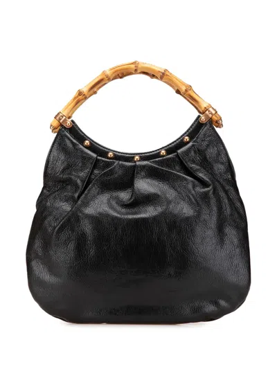 Pre-owned Gucci 2000-2015 Studded Calfskin Bamboo Hobo Bag