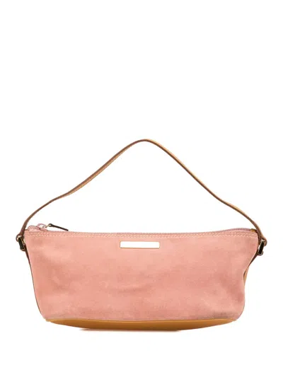 Pre-owned Gucci 2000-2015 Suede Boat Shoulder Bag In Pink