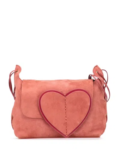 Pre-owned Gucci 2000-2015 Suede Heart Shoulder Bag In Pink
