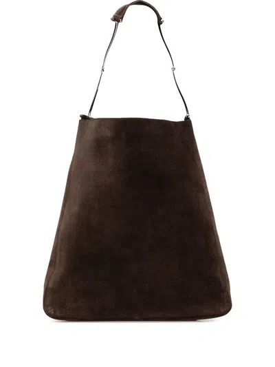 Pre-owned Gucci 2000-2015 Suede Horsebit Chain Hobo Bag In Brown
