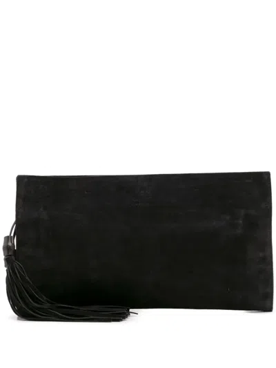 Pre-owned Gucci 2000-2015 Suede Nouveau Bamboo Tassel Clutch Bag