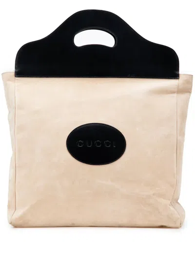 Pre-owned Gucci 2000-2015 Suede Tote Bag In Brown