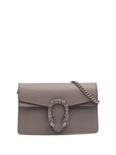 Pre-owned Gucci 2000-2015 Super Mini Leather Dionysus Crossbody Bag In Brown